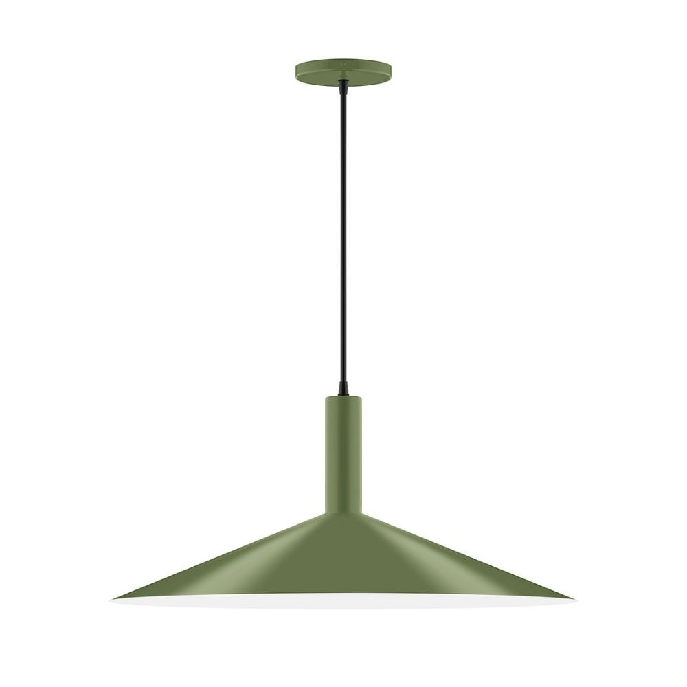 Montclair Lightworks PEBX478-22 24" Stack Shallow Cone Pendant Fern Green Finish